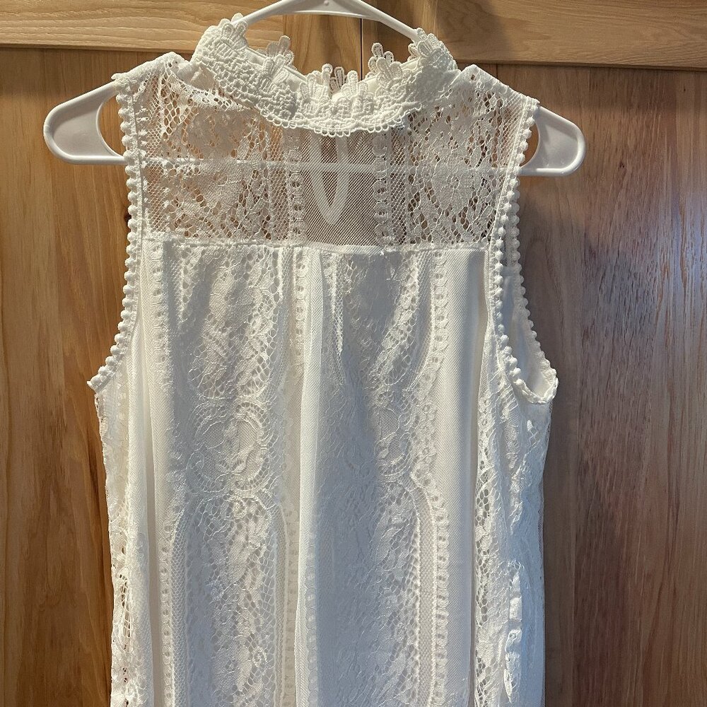 White Birch Womens White Lace Blouse Size M